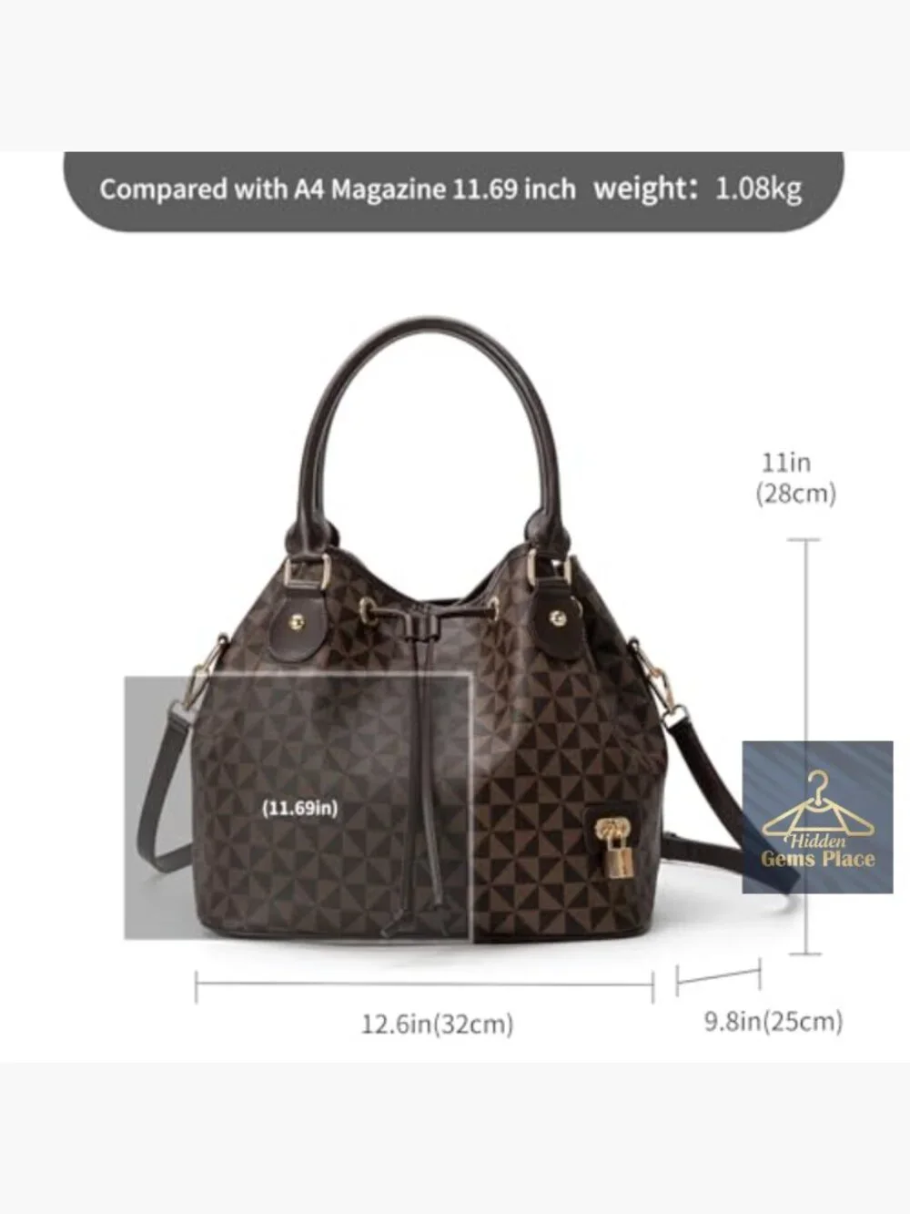 West Hobo Bucket Purse Drawstring Closure Shoulder Tote With Pockets